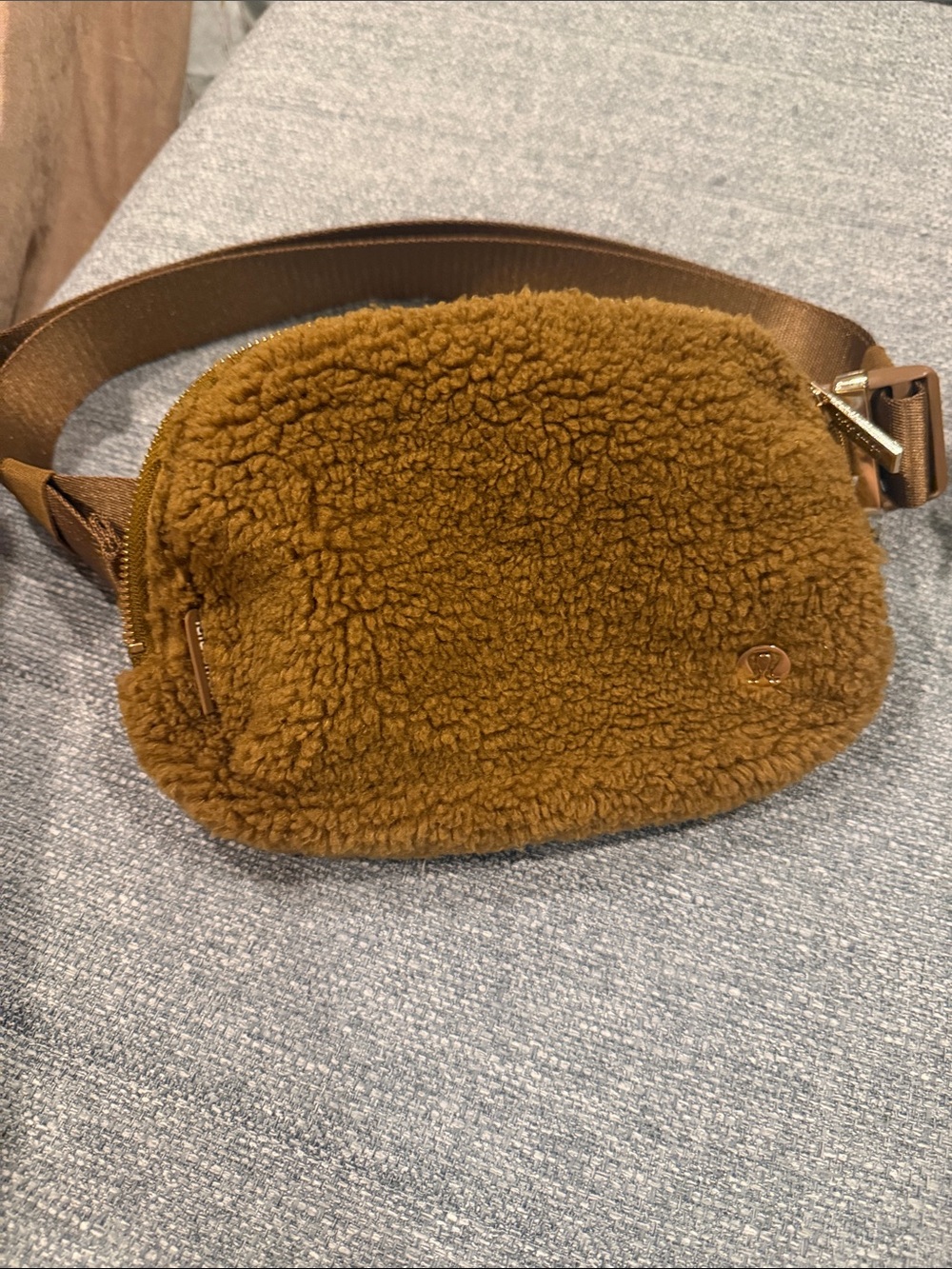 Lululemon Faux Shearling Brown Belt Bag